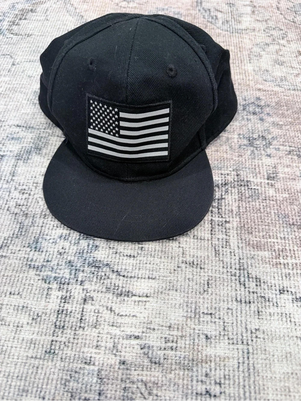 Kids Black Flag Patch Snapback Hat